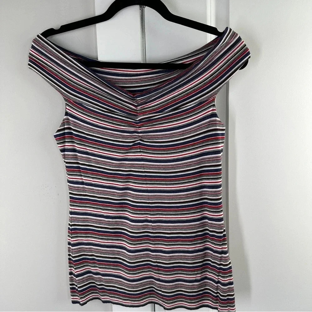 Bailey 44 Anthropologie Striped Off Shoulder Blouse size Medium Classic